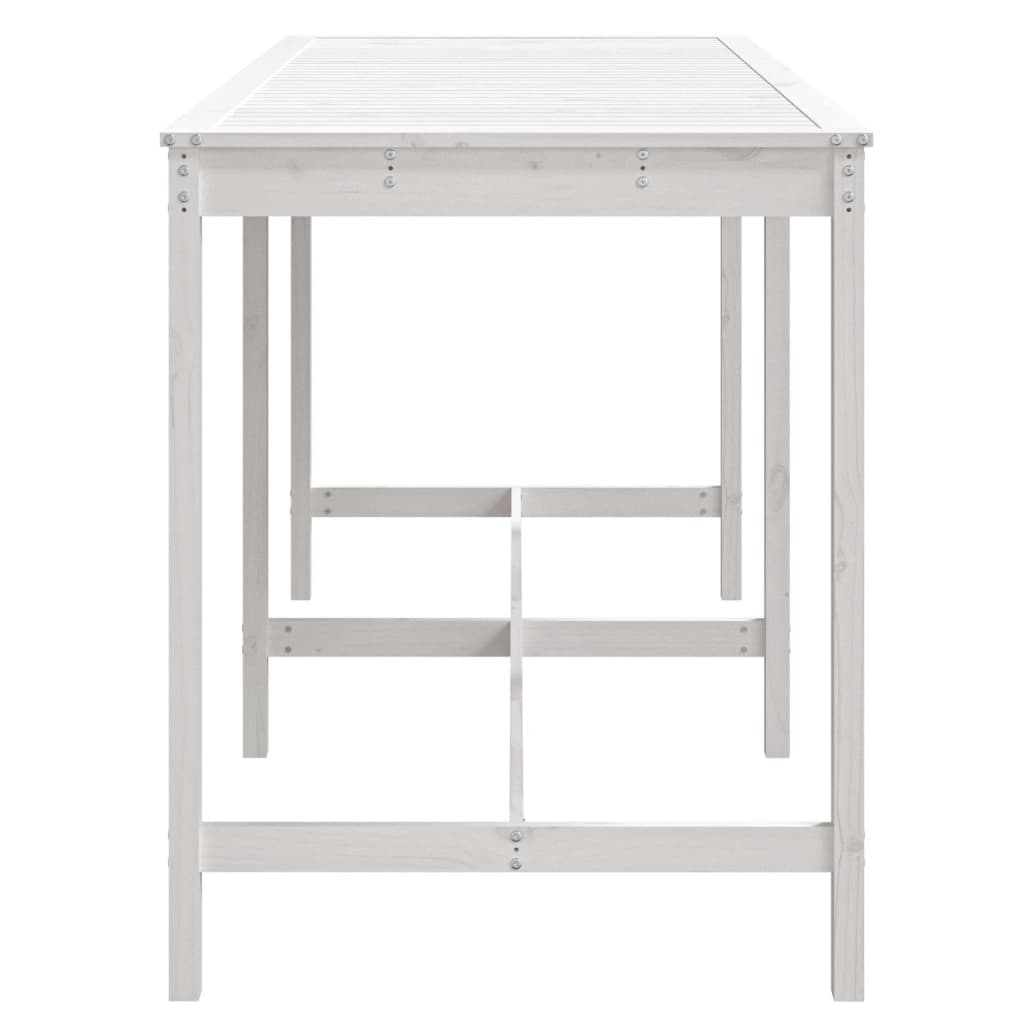 Garden Table White 203.5 x 90 x 110 cm Solid Pine Wood