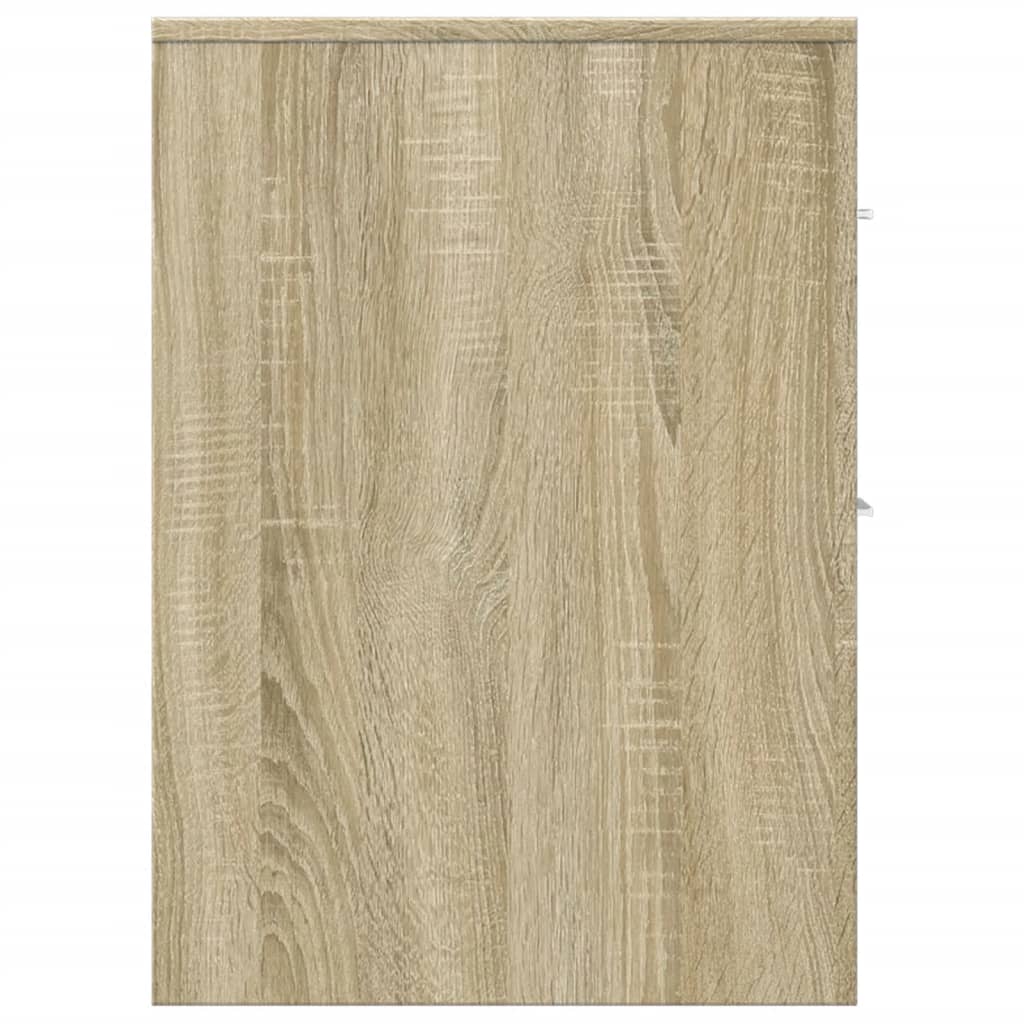 Narrow Bathroom Cabinet with Casters Sonoma Oak Wood Based Material