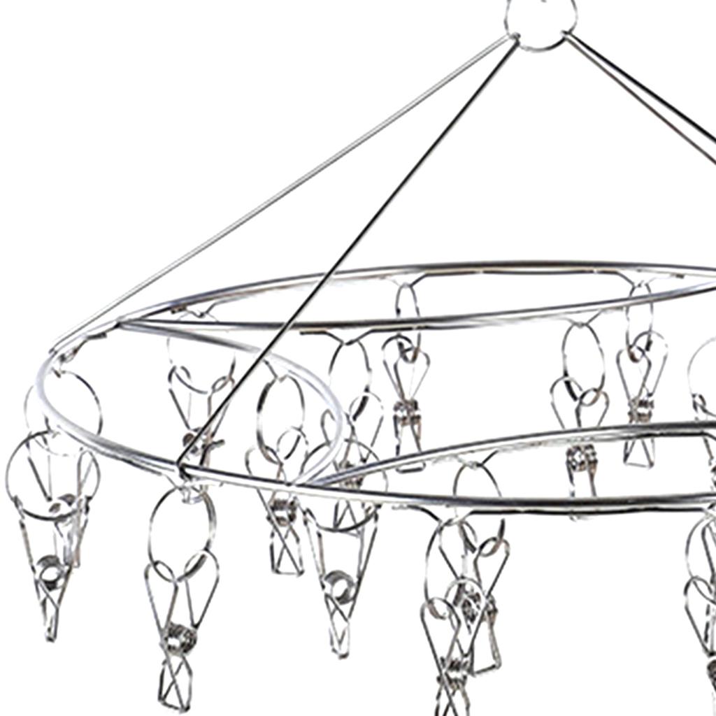 Clothes Drying Hanger Stainless Steel Multi Clip Laundry Drip Hanging Rack for Underwear Socks Hat