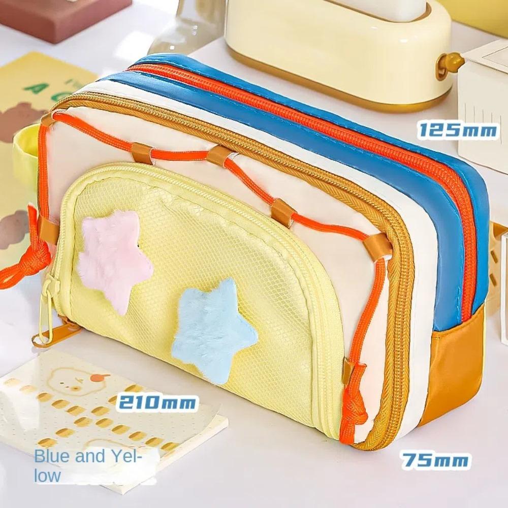 7 Multilayer Y2K Star Stationery Bag Desktop Storage Ins Pencil Pouch Kids Children