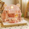 Miniaturhaus - Rosa Teddybär*