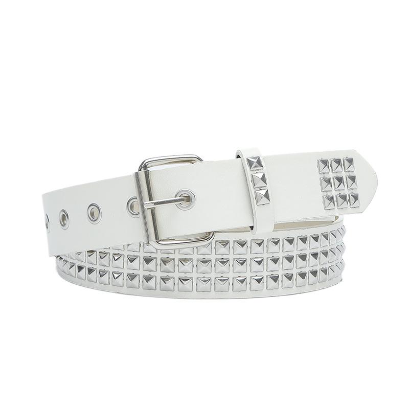Trendy Unisex Studded Leather Belt: Versatile Soft Pin Buckle for Jeans