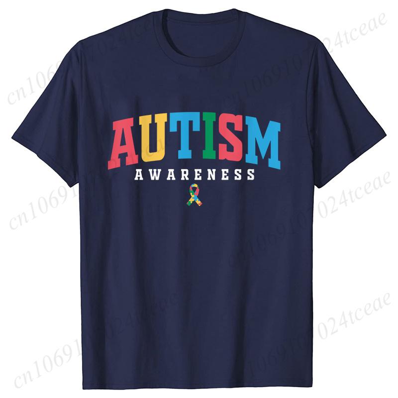 Autism Awareness T-shirts for Women Clothing Retro Autism Awareness Month Shirts Female T-Shirt Harajuku Graphic Y2k Tops