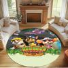 Jungle Pups Print Round Rug, Washable Floor Carpet, For Entryway Dorm Laundry Room Office Study, Home Decor Birthday Christmas Gift
