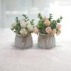 Elegant Artificial Rose Flowers with Small Vase Faux Florals Potted Plant for Indoor Desktop Decoration and Gift Giving
