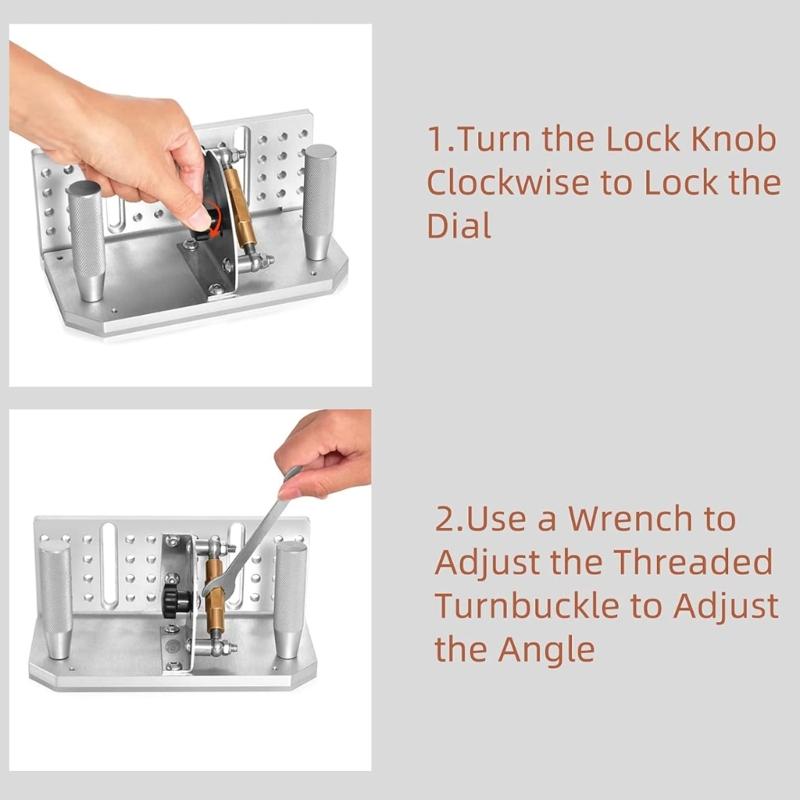 Belt Grinder Cutter Jig Long Sharpening Locator Double Press Plate Cutter Making Angled Grinding Guide for Belt Sander Machine