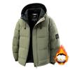 Men's Winter Fleece-Lined Warm Jacket with A Thickened Hooded Design