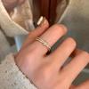 Gold Enamel Double Layer Knotted Ring for Women - Niche, Luxurious Design with Unique, Versatile, Exquisite Style