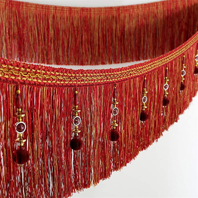2/4/6 Meter European Style Tassel Beaded Curtain Fringe Sewing Trim DIY Sofa Curtain Trim Tassel Edge Decor Accessories 16-20cm