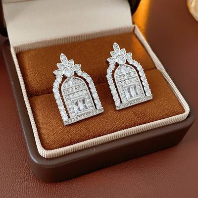 High End Hollow Geometric Oval Earrings