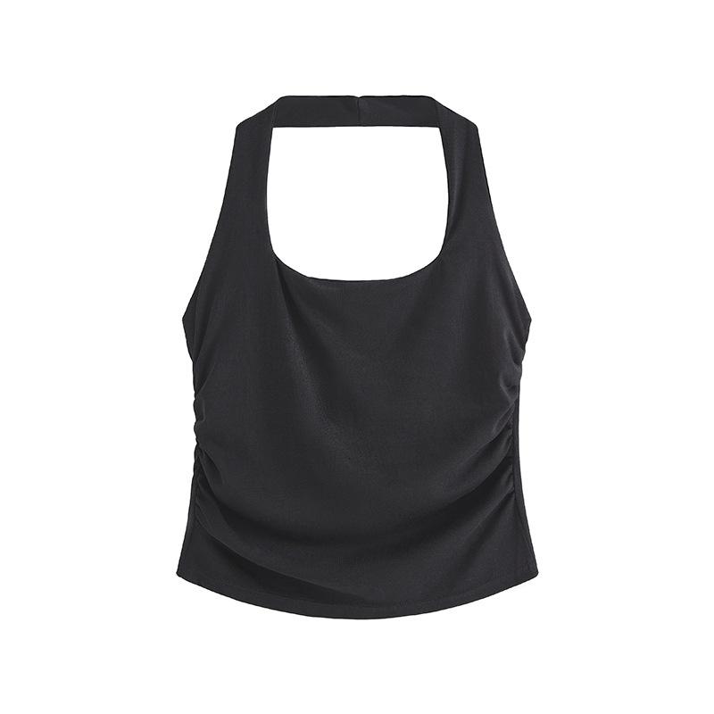 Women's Summer High Waist Short Hot Girl Top Wearing Halter and Halter Vest