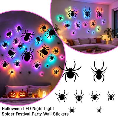 Halloween Wall Decal with Night Light for Party Decoration