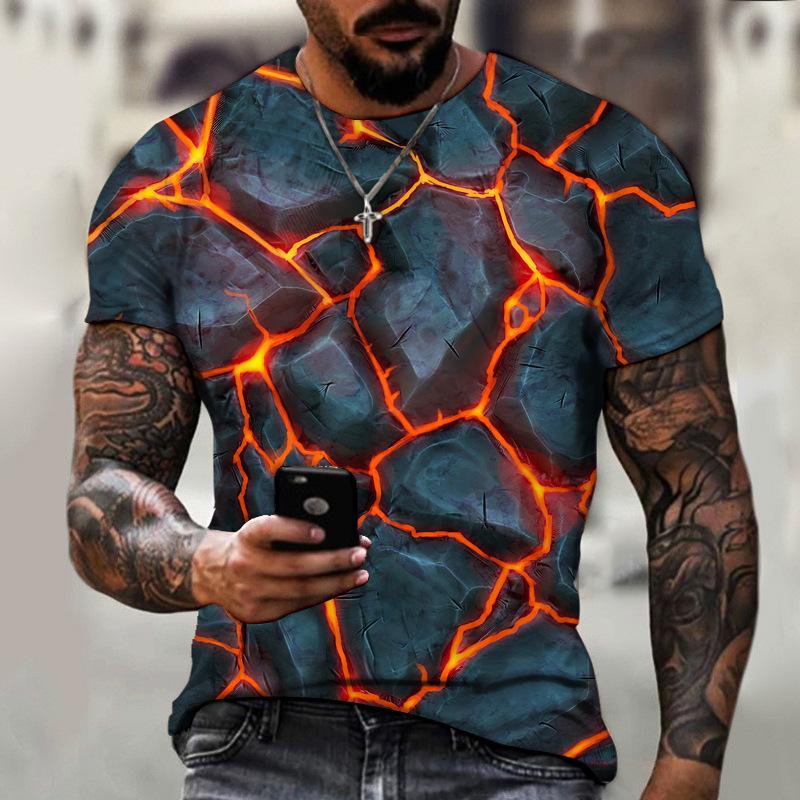 Terror Magma Trend Print 3D T-shirt Fashion for Men's Summer T-shirt