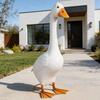Large White Porch Goose Statue Ceramic Goose Figurine 17" Tall Animal Sculpture