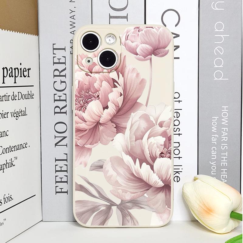 Schöne Ölmalerei Lotusblume Handyhülle für IPhone 16 15 14 11 Pro Max 13 12 Mini XR XS X 7 8Plus SE2 Weiche Silikonhülle