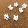 5pcs Miniature Resin Rabbits, Chibi-Style in Sitting Poses for Easter Decor, Fairy Garden & Dollhouse Diorama,Tiny Figurines Set