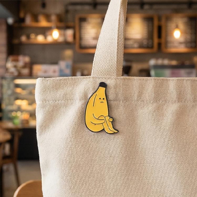 Unusual Sitting Banana Man Brooch Sturdy Alloy Pin To Showcase Your Playful Side