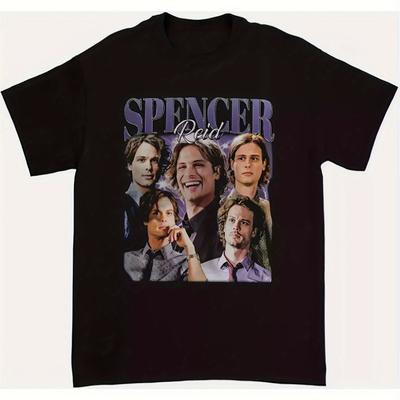Spencer Reid Vintage Graphic TShirt 90s TV Show Design Unisex Casual Style 100 Cotton 220g Weight Perfect Gift for Unisex