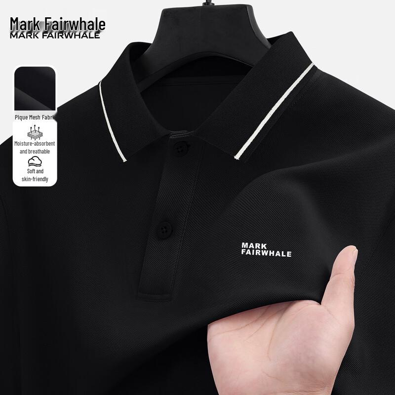 MARK FAIRWHALE Men s Loose Fit Polo Shirt L