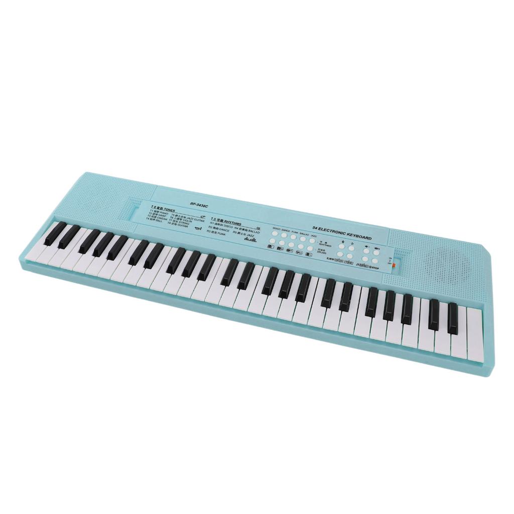 54 Key Keyboard Piano Smoothly Plastic Keyboard Piano Portable Dual Power Supply System Electric Piano Keyboard with Microphone for Kids
