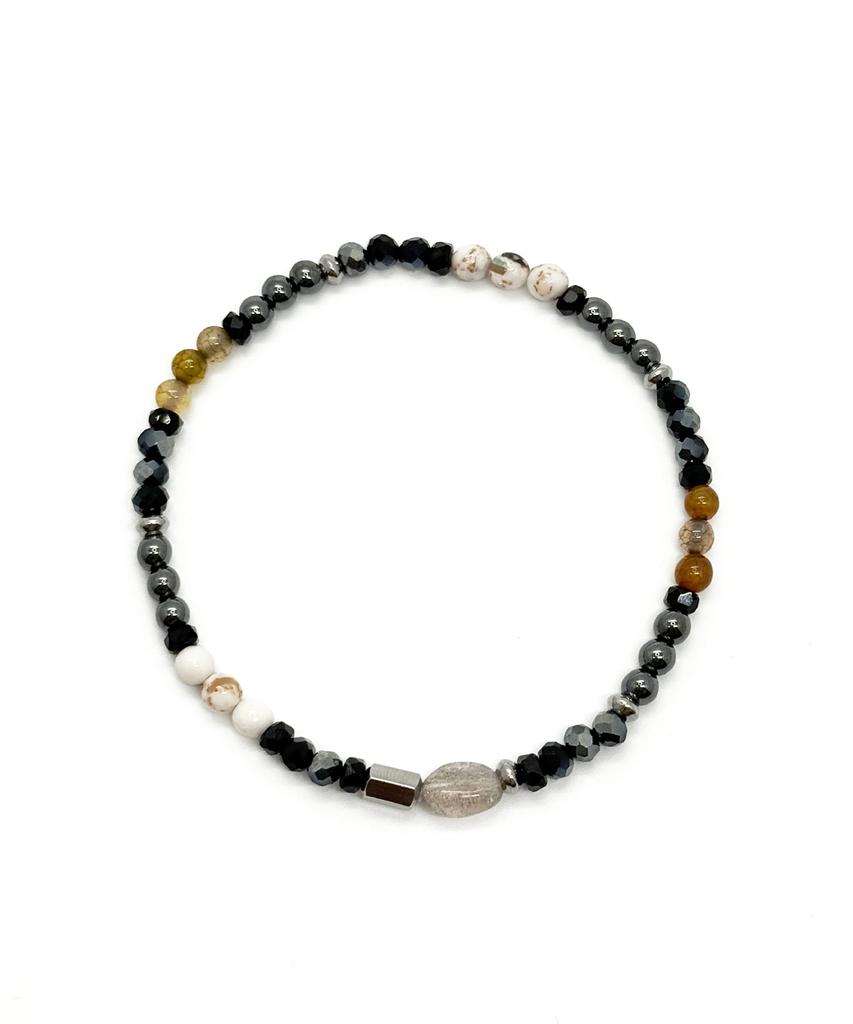 Monoflux Core Tone Gemstone Bracelet _ Brown Core