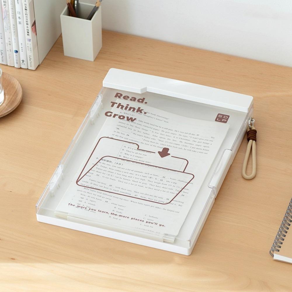 Thickened PP Document Folder Heavy Duty Writing Pad Folder Document Holder  for Office White Style A