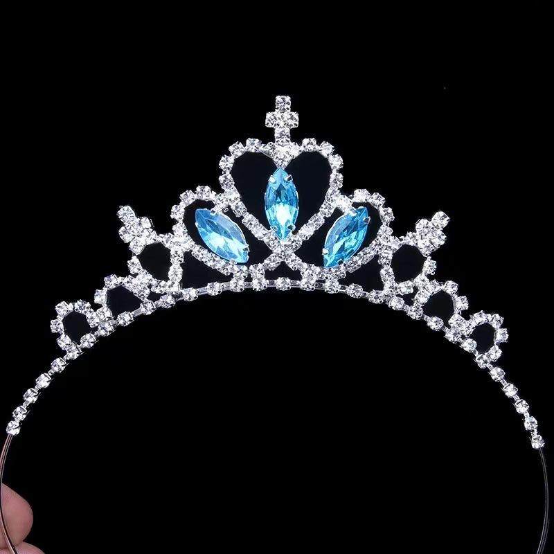 Kids Rhinestone Tiara Princess Headband for Girls Birthday Accessories Bridal Crystal Crown Tiara Wedding Hair Jewelry hair clip