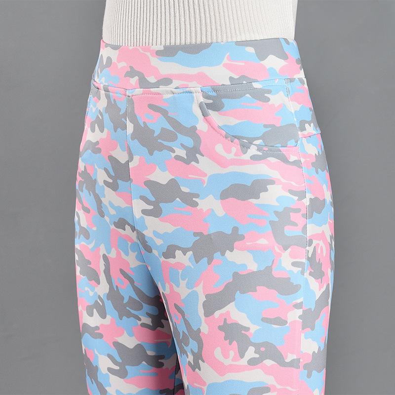 

Trendy Women s Camouflage Flared Trousers: Elastic Waist, Stretchy, Slimming, 2024 Autumn New Arrivals XL for 120 lbs and below