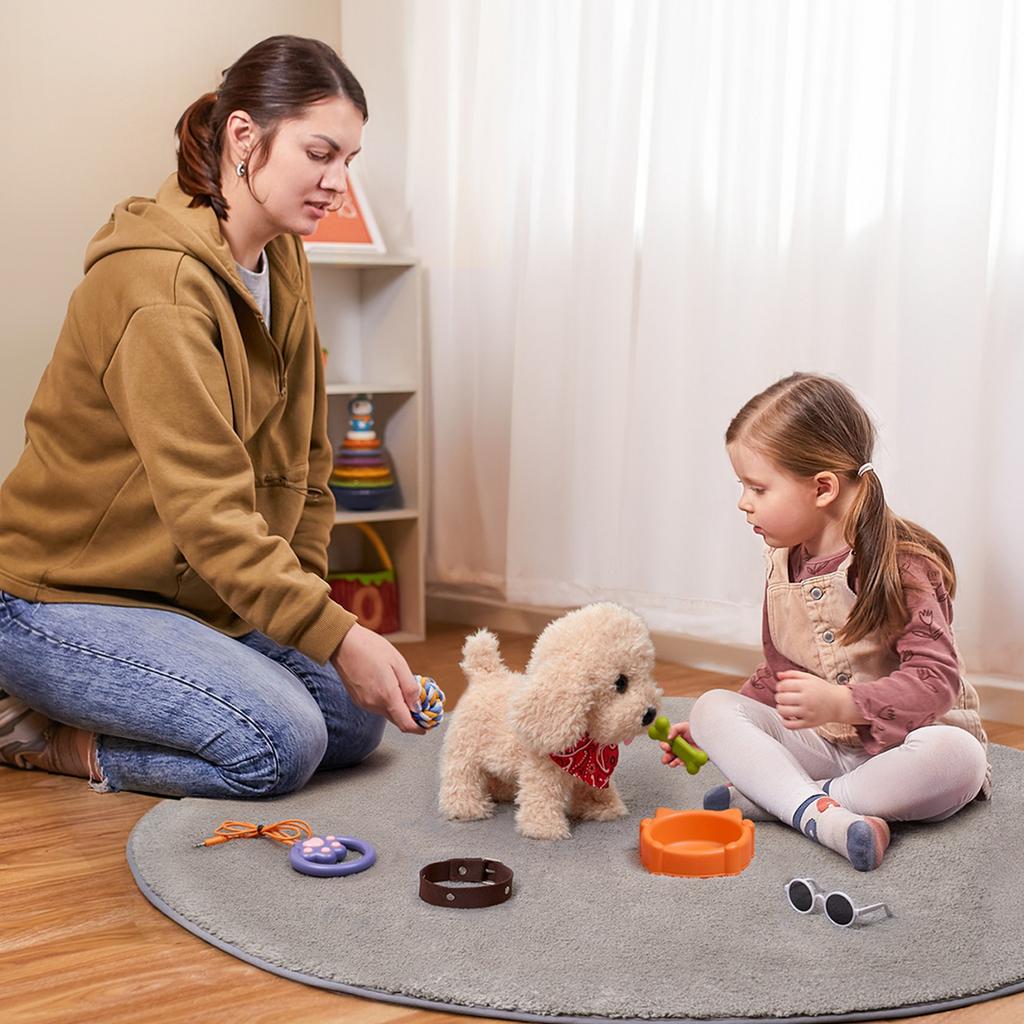 Fun Plush Electronic Dog Toy With Voice Response Fun Role Play Activity Interactive Toy,Walks, Barks,Shake Tail