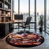 Halloween horror Printed Round Rug Carpet Chair Rug Area Rug Entryway Doormats,for Office Chair Living Room Bedroom Kitchen Room.