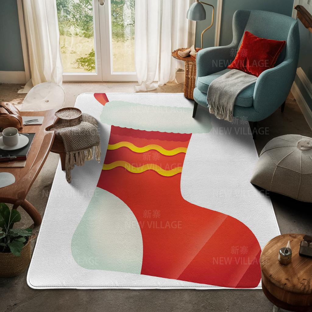 House Entrance Carpet Home Door Mat Living Room Bath Foot Bathroom Non-slip Water Absorption Rugs Bath Merry Christmas Winter