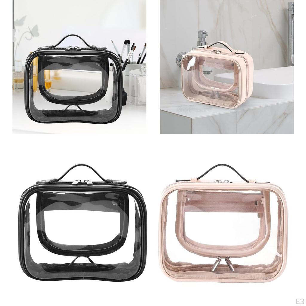 Clear Cosmetic Bag PVC Makeup Pouch for Gifts Camping Indoor Daily Use Travel