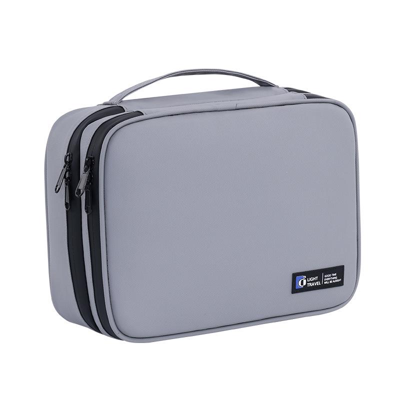 Double-layer Electronics Storage Bag for Cables, Chargers, Earphones, USB Drives, Mouse, Hard Drives, and Power Banks