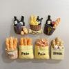 3D Simulated Food Refrigerator Magnet Resin Fruit Bread Fridge Magnet Home Kitchen Office Whiteboard Locker Magnetic Decoration