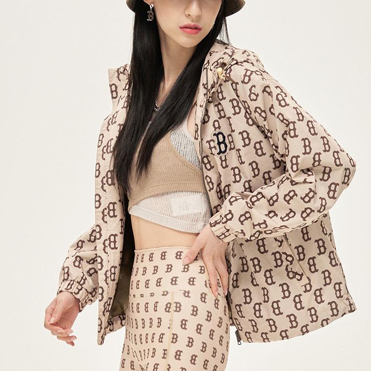 New MLB Old Flower Jackets Unisex Khaki 3AWJ06014-43BGS