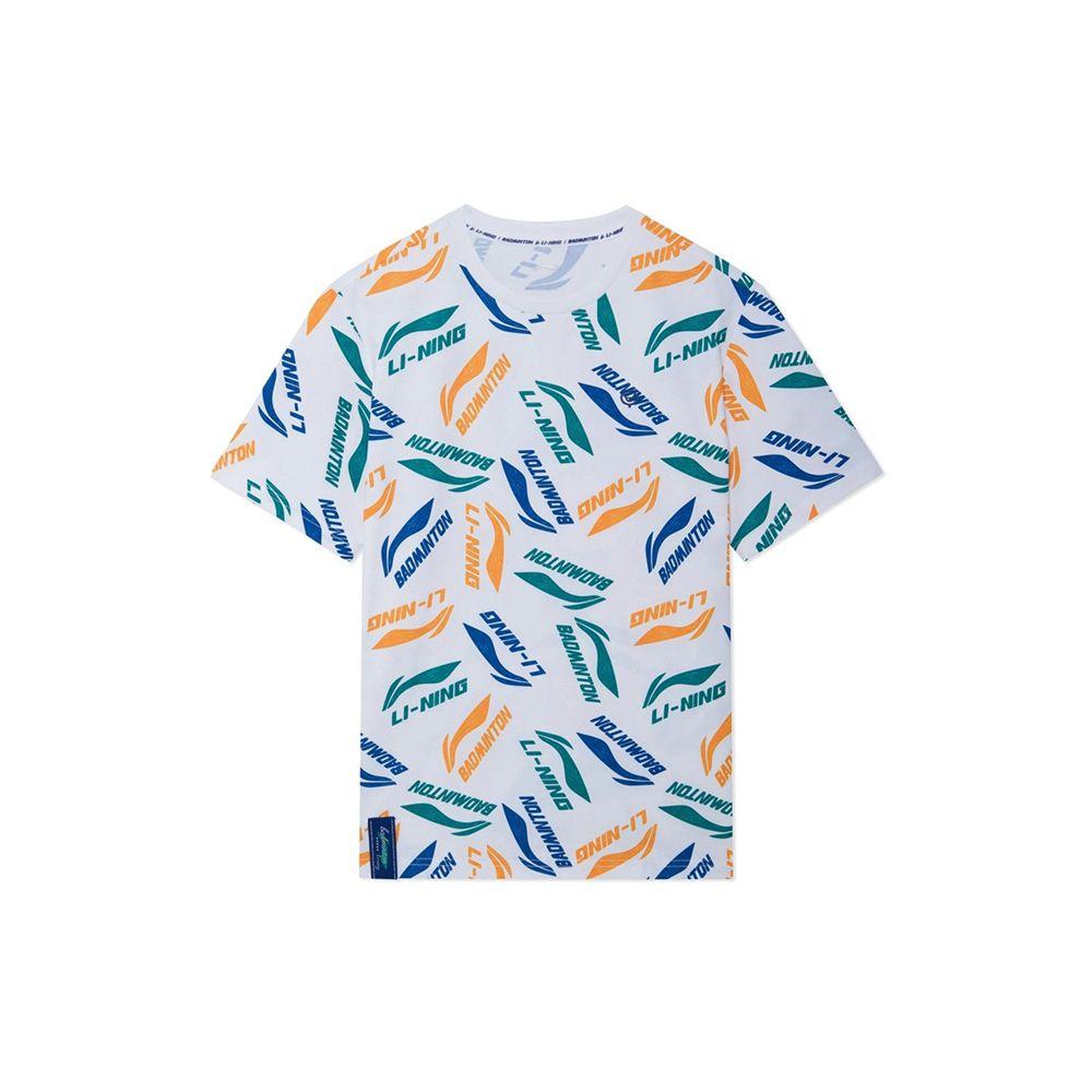 

Li-Ning Breathable Round Neck T-Shirt With All Over Logo Men Tops White AHSR867-4 XL