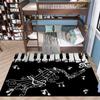 Large Music Carpet Black Piano Key Rug 3D Printed Rectangle Area Rugs for Kids Bedroom Bedside Living Room Non-Slip Floor Mat