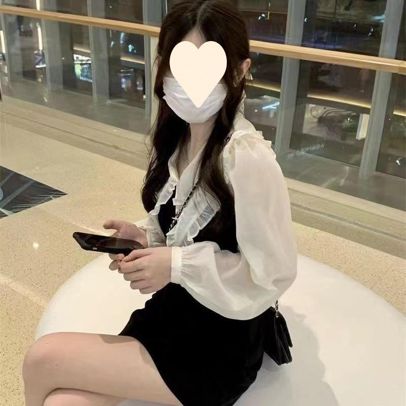 Early autumn new girl's first love sweet high-end socialite Xiaoxiangfeng doll collar dress