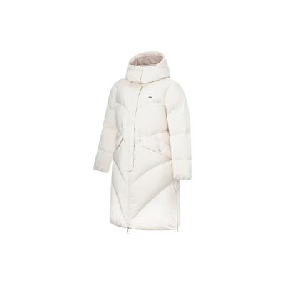 Li Ning Sports Lifestyle Serie Saisonende Lagerware Einfarbig Kapuzenjacke Warm Lange Daunenjacke Damen Oberbekleidung AYMT116-1