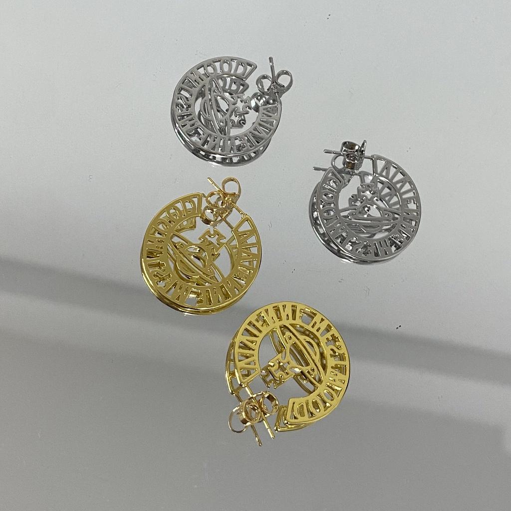 Westwood Hollow Trendy Letter Saturn Earrings Women Gift Fashionable