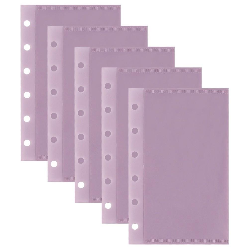 5pcs Transparent Loose Leaf Refill Sleeves A6/A7 Cash Envelope Inserts  Bill/Card Storage