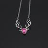 Korean Style Crystal Deer Head Necklace & Clavicle Sweater Chain for Women