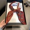 High-end Herringbone Silk Cotton Silk Scarf Women's Spring and Autumn New Versatile Decorative Scarf Shawl Fashion Printed Small Square Scarf