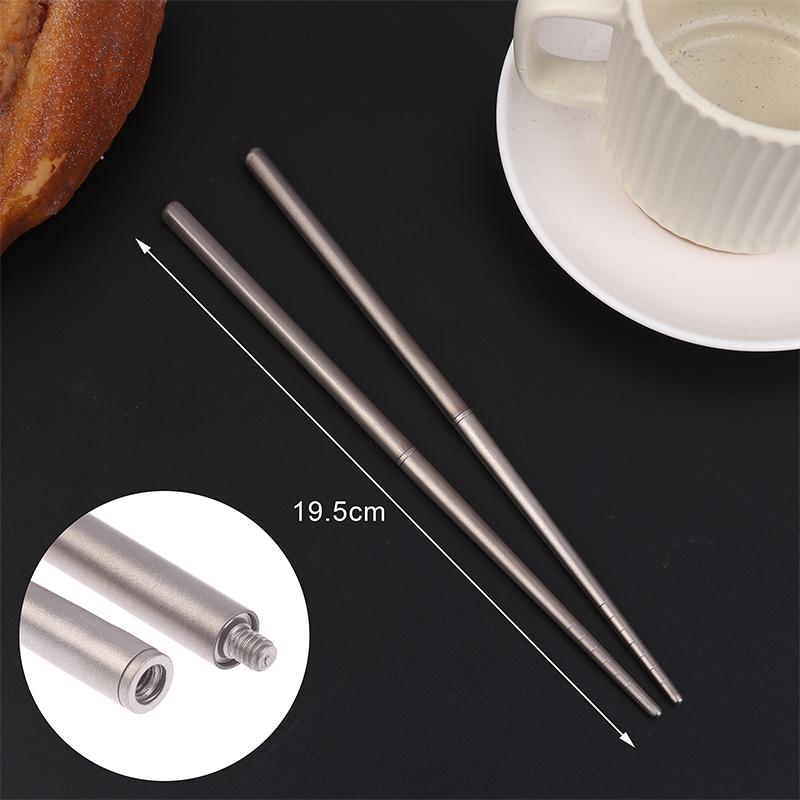 

{Summer2} 1 Pair Titanium Alloy Chopsticks Portable Non-toxic Flatware Outdoor Hiking Picnic Backpack Cutlery Picnic Tool