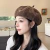 Autumn and Winter New Retro Literary Beret Hat for Women Korean Version Versatile Face-showing Little Painter Hat  Fashionable Love Pumpkin Hat