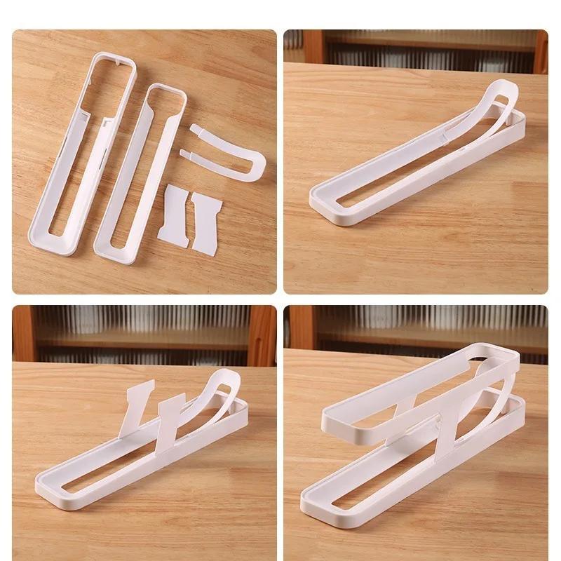 Rolling Egg Dispenser Double Layer Automatic Scrolling Egg Holder Refrigerator Egg Storage Box Household Kitchen Organizer Tool