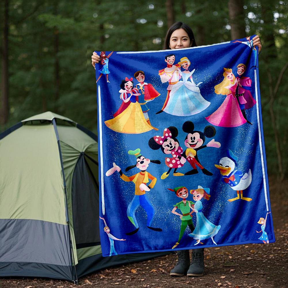 

1pc, Disney Princesses and Princes Soft Throw Blanket, Decorative Blanket, Living Room, Travel, Camping 80x120cm