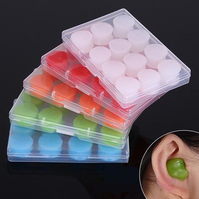12PCS Silicone Ear Plugs Noise Reduction Sleep Anti Canceling Sound Insulation Earplug Protection Sleeping Reusable Ear Plugs