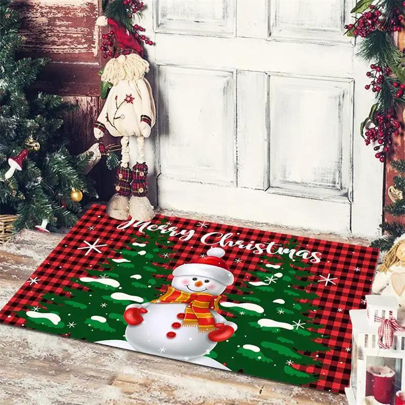 VIKAMA Christmas Decorative Floor Mat, Entrance Welcome Mat, Indoor and Outdoor Carpet, Home Decoration, Happy New Year 2026