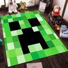 Green Pixelated Creeper Face Design Rug Non-slip Rug Suitable for Living Room and Bedroom Sofas.